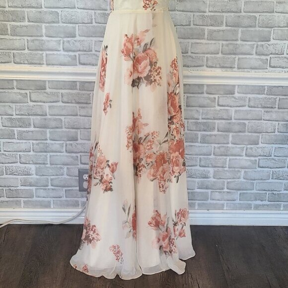 Lulus Floral Wrap Maxi Dress Elegant Wedding Guest Prom NEW XS Cottagecore - Picture 4 of 11